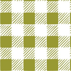 Hand-Drawn Gingham - Boho Green - Lg