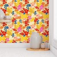 Wildflowers on Buttery Yellow - Large Scale