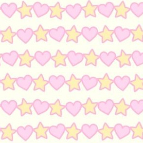 Line of Hearts & Stars: Pink & Yellow