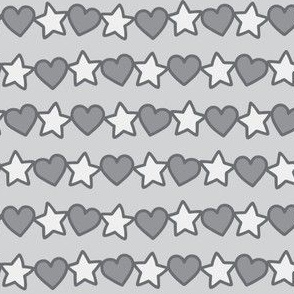 Line of Hearts & Stars: Shade of Gray