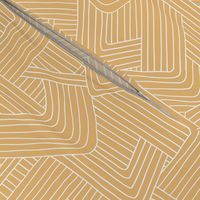 Little Maze stripes minimal Scandinavian grid style trend abstract geometric print white honey yellow