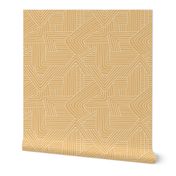 Little Maze stripes minimal Scandinavian grid style trend abstract geometric print white honey yellow