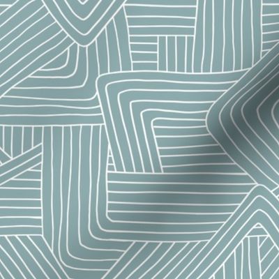 Little Maze stripes minimal Scandinavian grid style trend abstract geometric print white misty blue boys