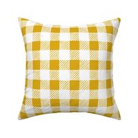 Hand-Drawn Gingham - Golden Yellow -Lg