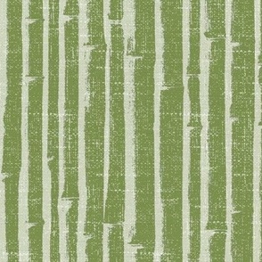 BoHo Bamboo Grasscloth Wallpaper - Dark Moss-Green/Cream 