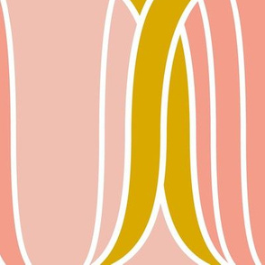Lofty Idea - Mid Century Modern Geometric - Blush Pink Yellow Jumbo Scale
