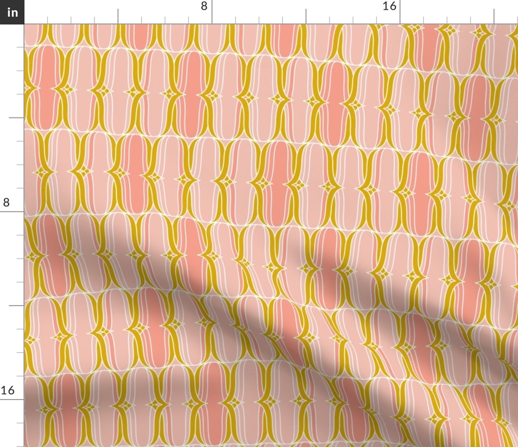 Lofty Idea - Mid Century Modern Geometric - Blush Pink Yellow Regular Scale