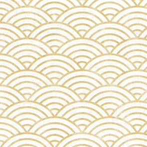 Golden Rainbows- Yellow Lines White Background Small