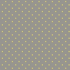 Micro Yellow Polka Dot on Gray