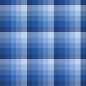 Checked , checks, blue, navy, denim, sky, gradient, small scale, blocks