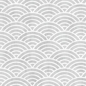 Silver Rainbows- White Waves on Gray Background Small