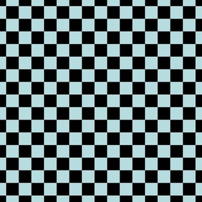 Checker Pattern - Sea Spray and Black