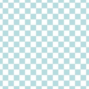 Checker Pattern - Sea Spray and White