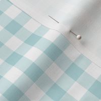 Gingham Pattern - Sea Spray and White