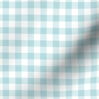 Gingham Pattern - Sea Spray and White