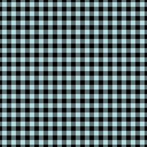 Small Gingham Pattern - Sea Spray and Black