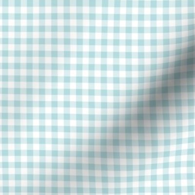 Small Gingham Pattern - Sea Spray and White