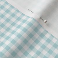 Small Gingham Pattern - Sea Spray and White