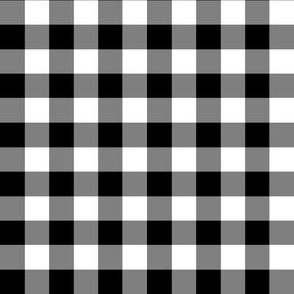 Black and white gingham  checks, checked 1.5 inches