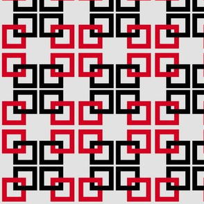 black, red, gray small scale geometric