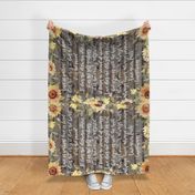 1 Corinthians Sunflower Blanket on barn wood 1 yard - 54 x 36 inches