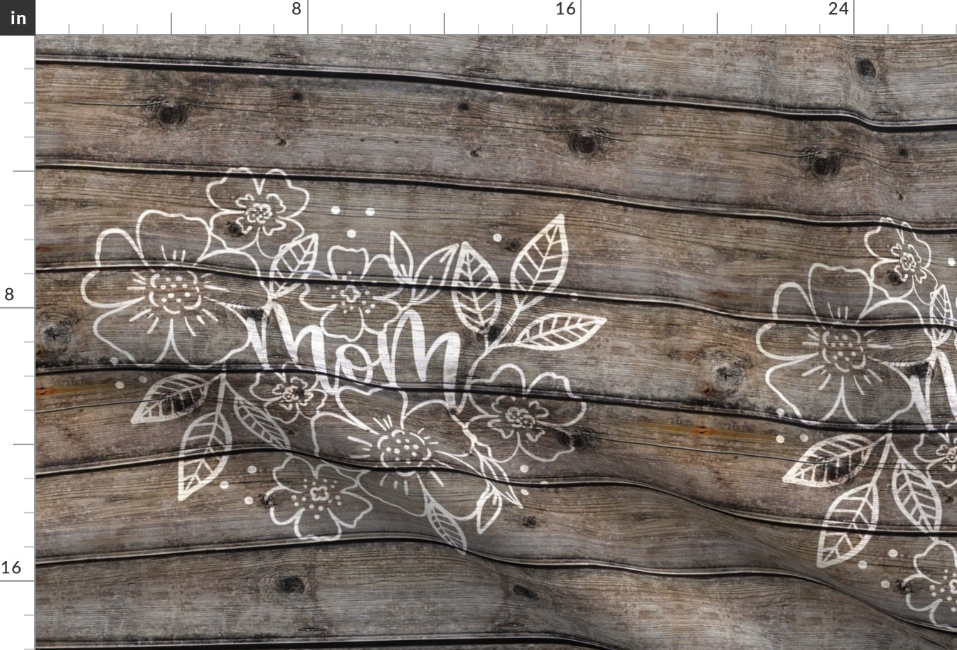 Mom Floral Barnwood 18 inch square