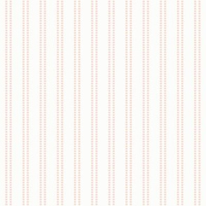Seeded Stripe: Copper Pink & White Thin Stripe, Beaded Stripe