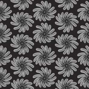 Black and Grey Pinwheel Flowers