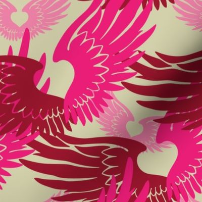 Heartwings II: Pink, Beige