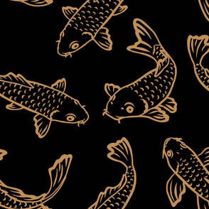 Koi Fish - Large - Black Gold