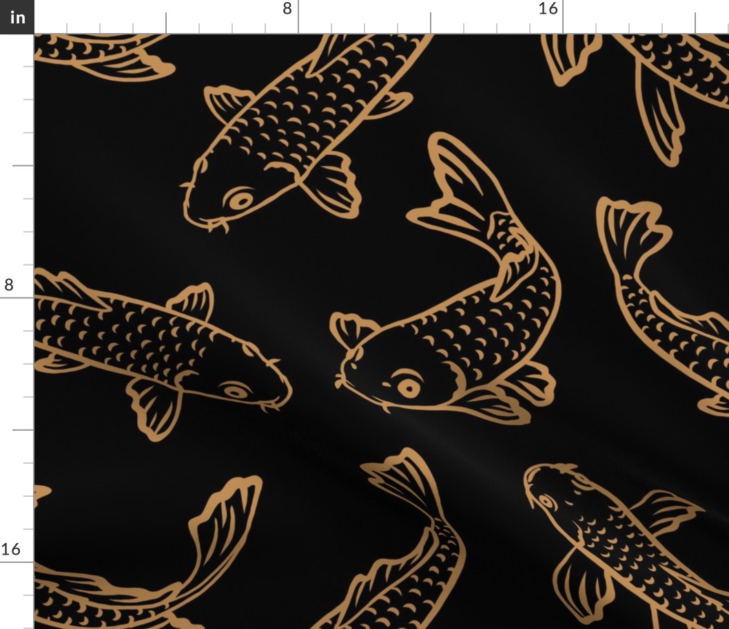 Koi Fish - Large - Black Gold