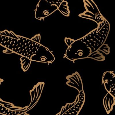 Koi Fish - Medium - Black Gold