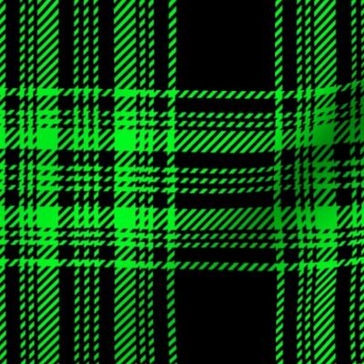 bright green and black 2 color plaid