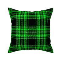 bright green and black 2 color plaid