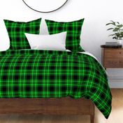 bright green and black 2 color plaid