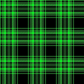 bright green and black 2 color plaid