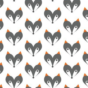 Gray Orange Eared Heart Fox