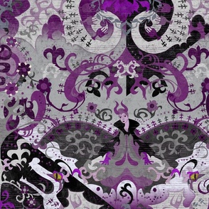 Demisexual Dragon Damask - Demisexual Flag Colors - Carnival Devil Butterfly Snake for Party, Prom, home decor