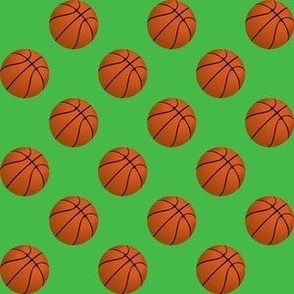 One Inch Basketball Balls on Medium Lime Green