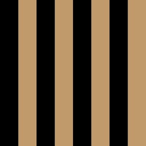 One Inch Black and Camel Brown Vertical Stripes