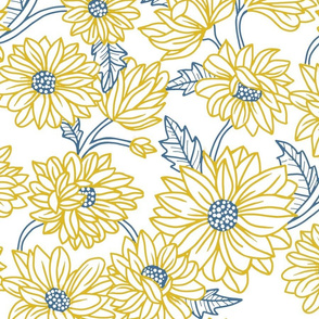 Jumbo Crazy Daisy Outline-denim gold