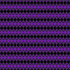 Wellspring - Star Alatyr - Ethno Ukrainian Traditional Pattern - Slavic Symbol - 2 Smaller - Purple White on Black