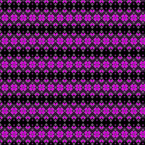 Wellspring - Star Alatyr - Ethno Ukrainian Traditional Pattern - Slavic Symbol - Small - Hot Pink White on Black