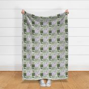 Horse Patchwork Green Purple - 3 inch squares