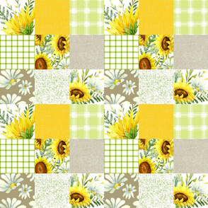 Sunflower Cheater Quilt - 3 inch squares