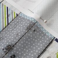 Horse Patchwork Navy Chartreuse Grey - 3 inch squares 