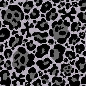 Skull Leopard Print - Grey