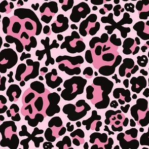 Skull Leopard Print - Pink