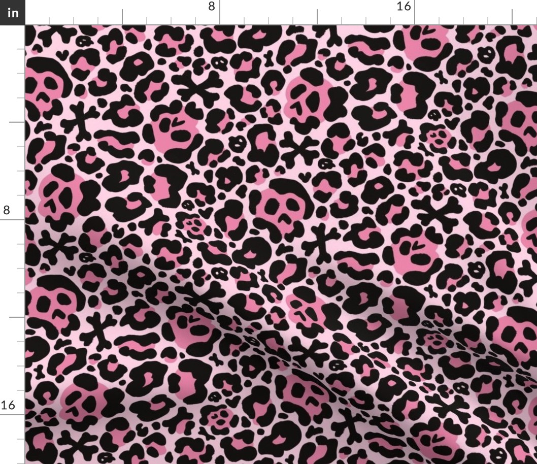 Skull Leopard Print - Pink