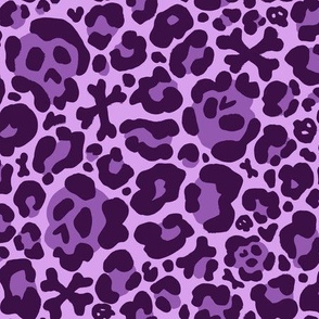 Skull Leopard Print - Purple